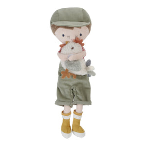 Cuddle Doll Farmer Jim With Chicken 35cm - Baby Gifts Australia