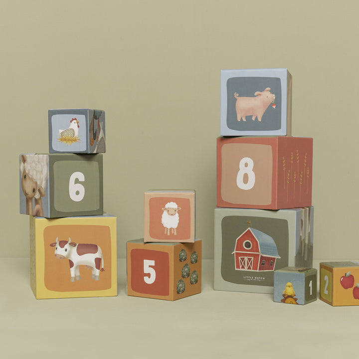 Little Farm Building Blocks Cardboard - Baby Gifts Australia