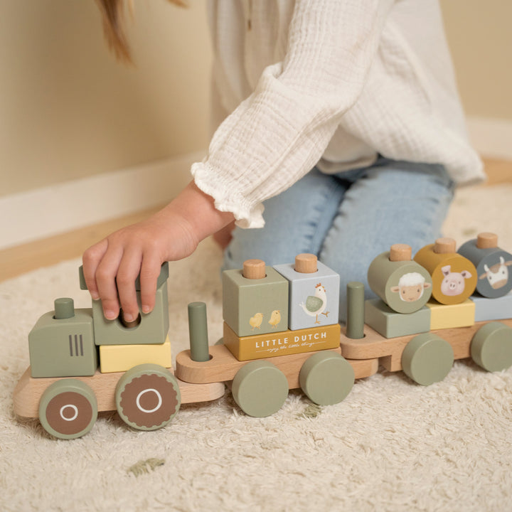 Little Farm Stacking Train Tractor - Baby Gifts Australia