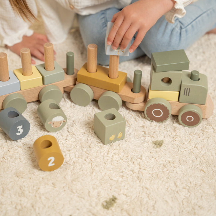 Little Farm Stacking Train Tractor - Baby Gifts Australia