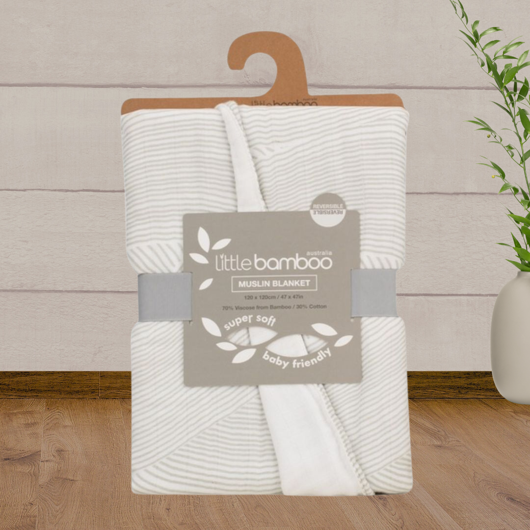 Little Bamboo Muslin Blanket - Natural - Baby Gifts Australia