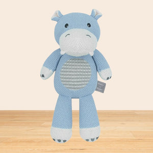Living Textiles Harry the Hippo Knitted Toy - Baby Gifts Australia