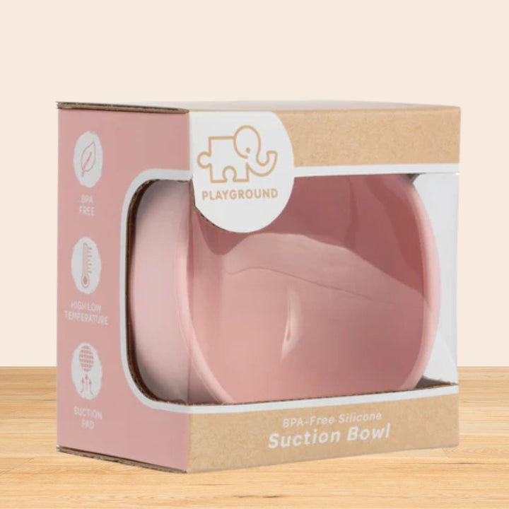 Living Textiles Silicone Bowl in Light Pink With Box - Baby Gifts Australia