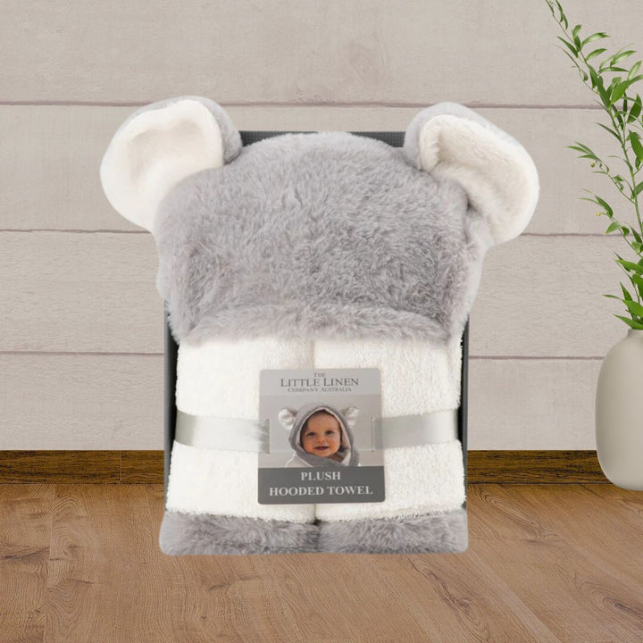 Little Linen Baby Plush Hooded Towel - Outback Koala - Baby Gifts Australia