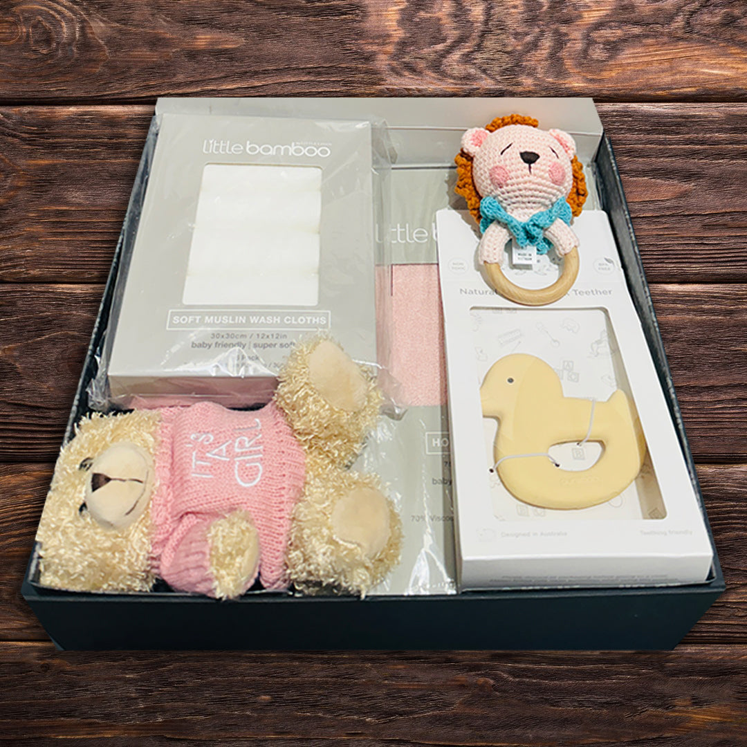 Newborn Girl Bathtime Gift Hamper - Baby Gifts Australia