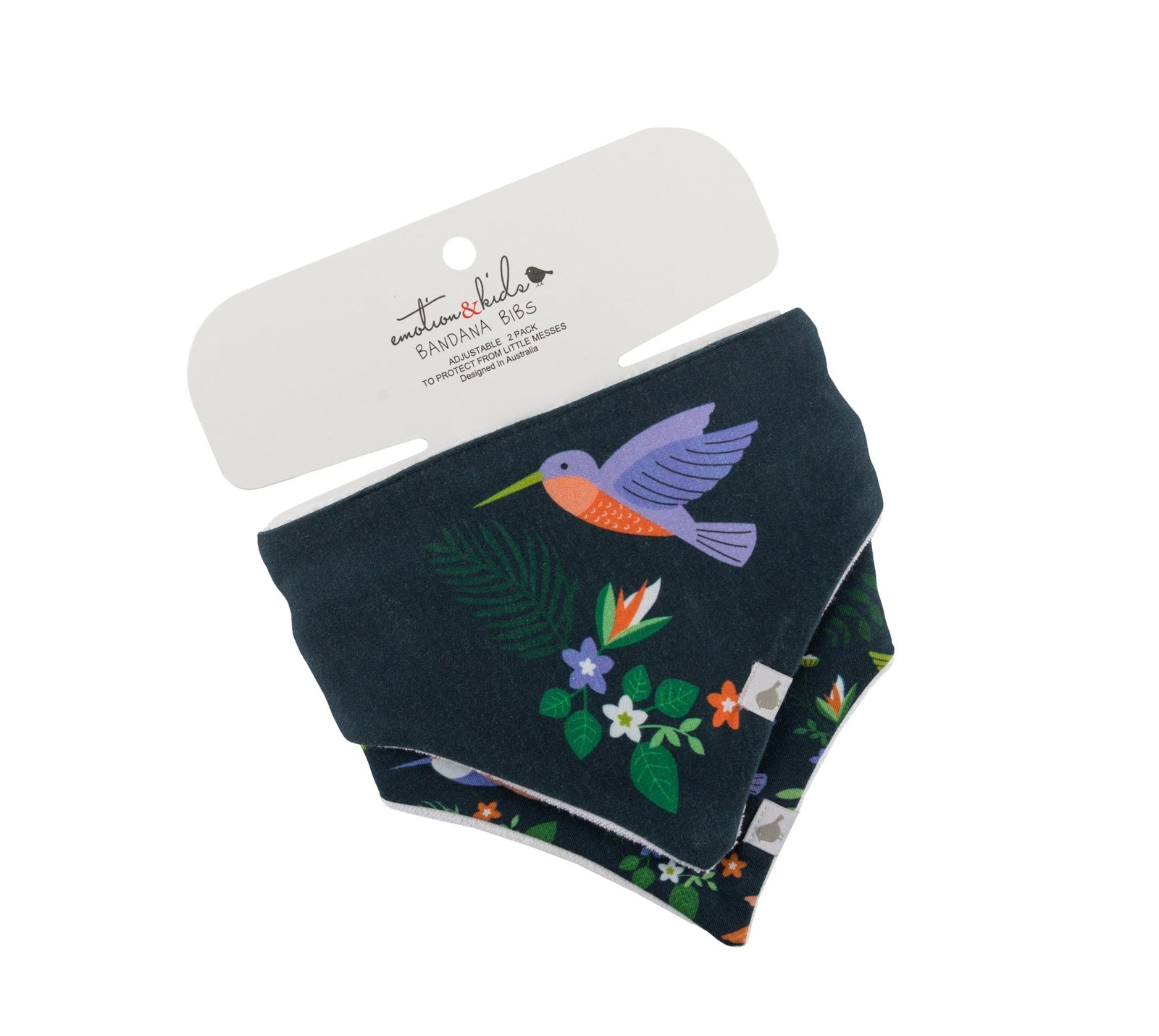 Emotion & Kids Hummingbirds Organic Cotton Bandana Bibs - 2 Pack