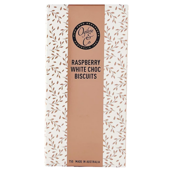 Ogilvie & Co Raspberry & White Choc Biscuits (75g)