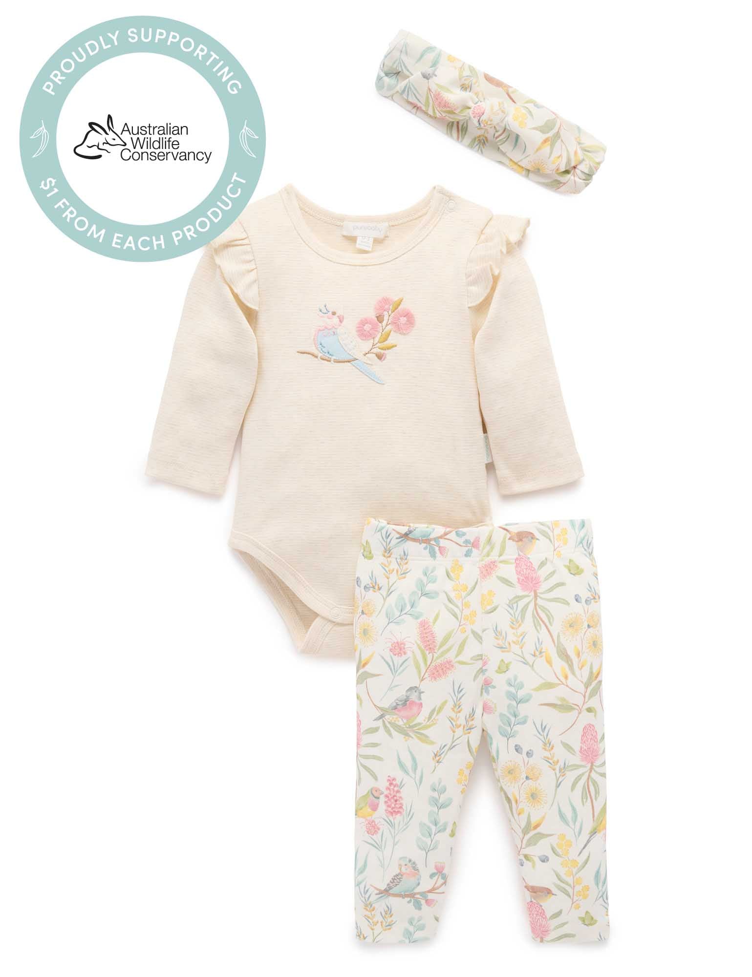 PURE BABY 3 PIECE GIFT PACK W/ HAT BUSHBABIES