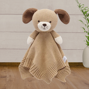 Pure Baby Knitted Dog Comforter - Baby Gifts Australia