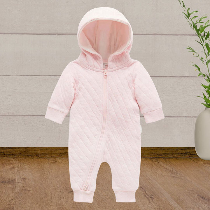 Pure Baby Quilted Growsuit Pale Pink - Baby Gifts Australia