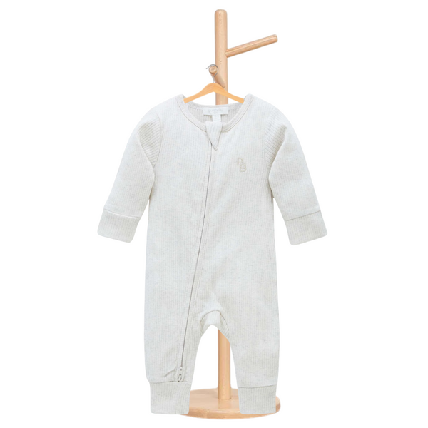 Pure Baby Basics Wheat Rib Zip Growsuit