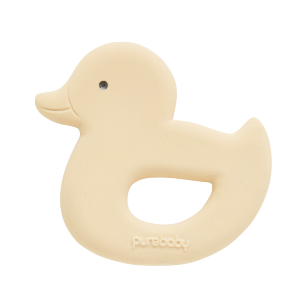 Duck Rattle Teether Pure Baby Duck Teether – Baby Gifts Australia