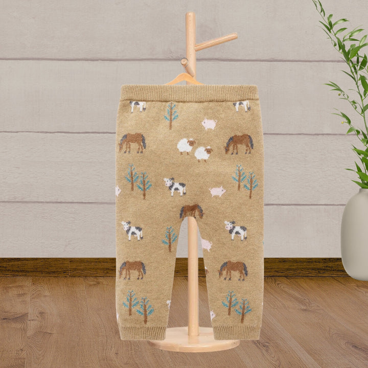 Pure Baby Jacquard On The Farm Leggings - Baby Gifts Australia