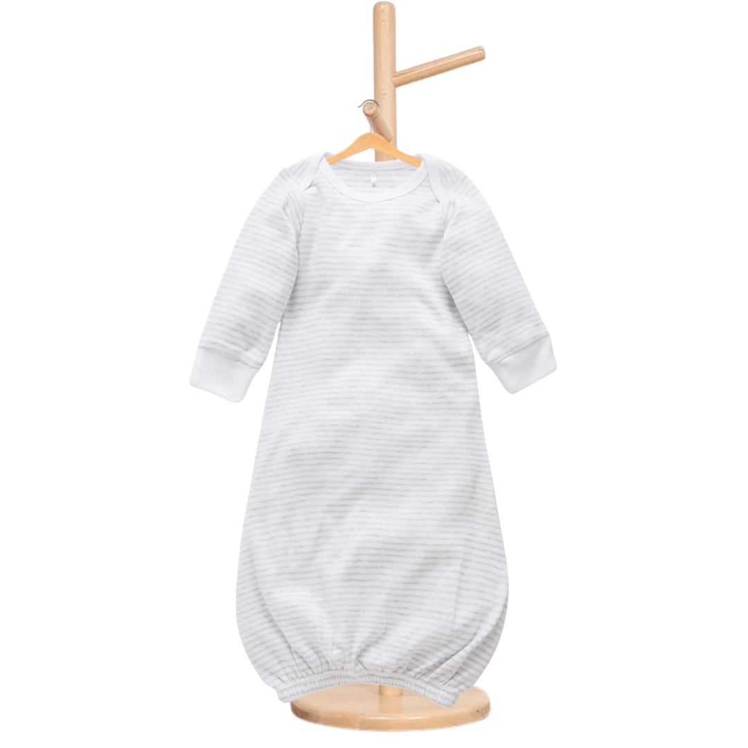 Pure Baby Pale Grey Melange Stripe Sleep Suit