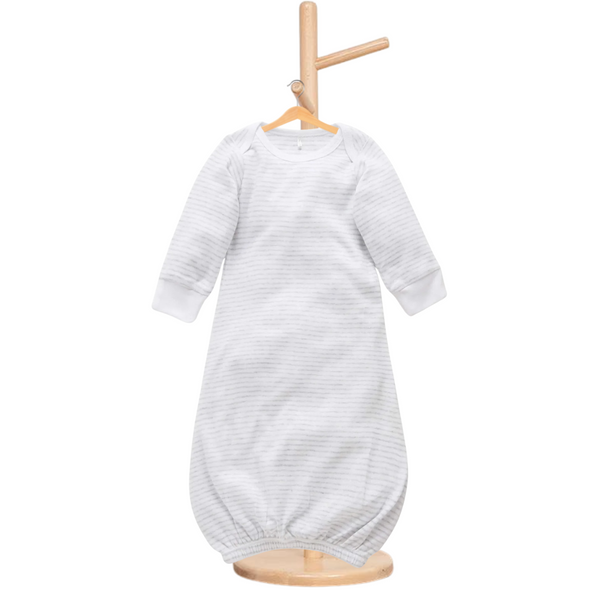 Pure Baby Pale Grey Melange Stripe Sleep Suit