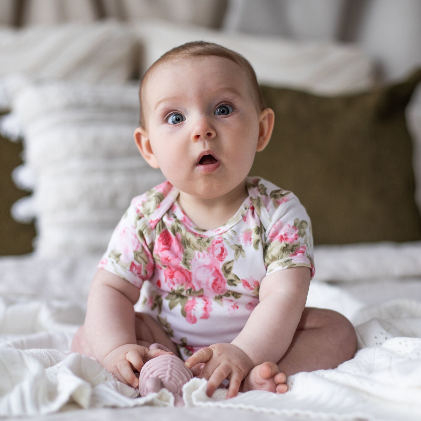 Emotion & Kids Peony Rose Short Sleeve Bodysuit