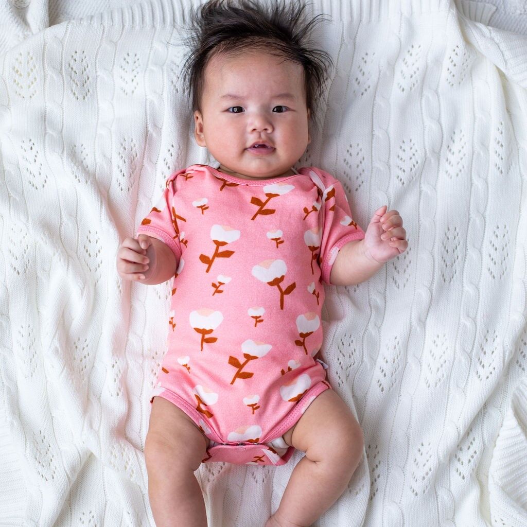 Emotion & Kids Paper Cut Blossom Short Sleeve Body Suit