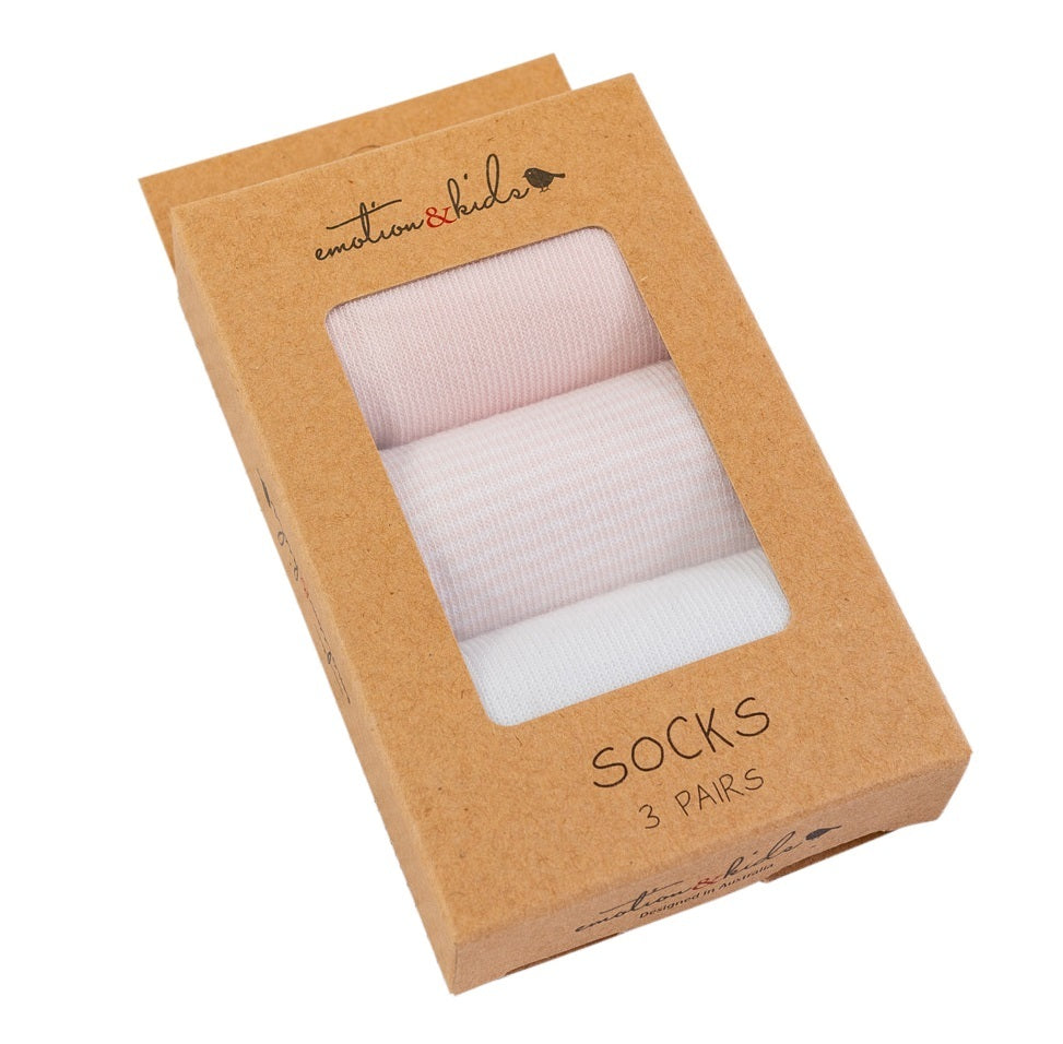 Emotion & Kids Pink Fine Stripe Sock Pack