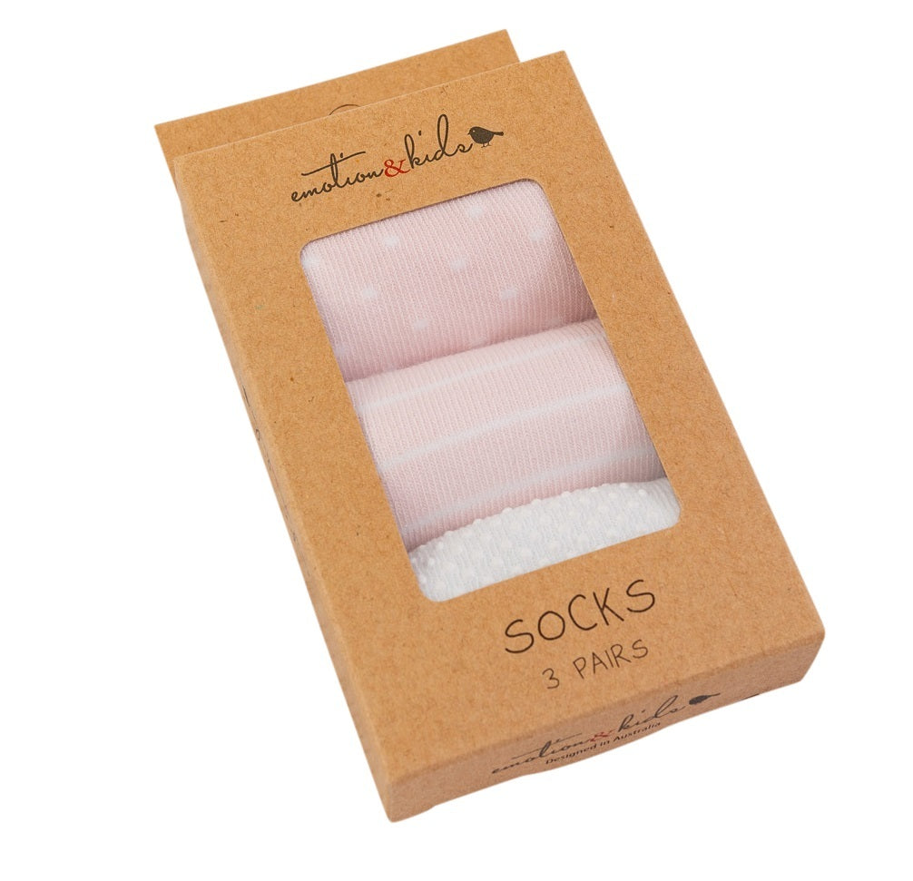Emotion & Kids Pink Classic Socks 3 Pack