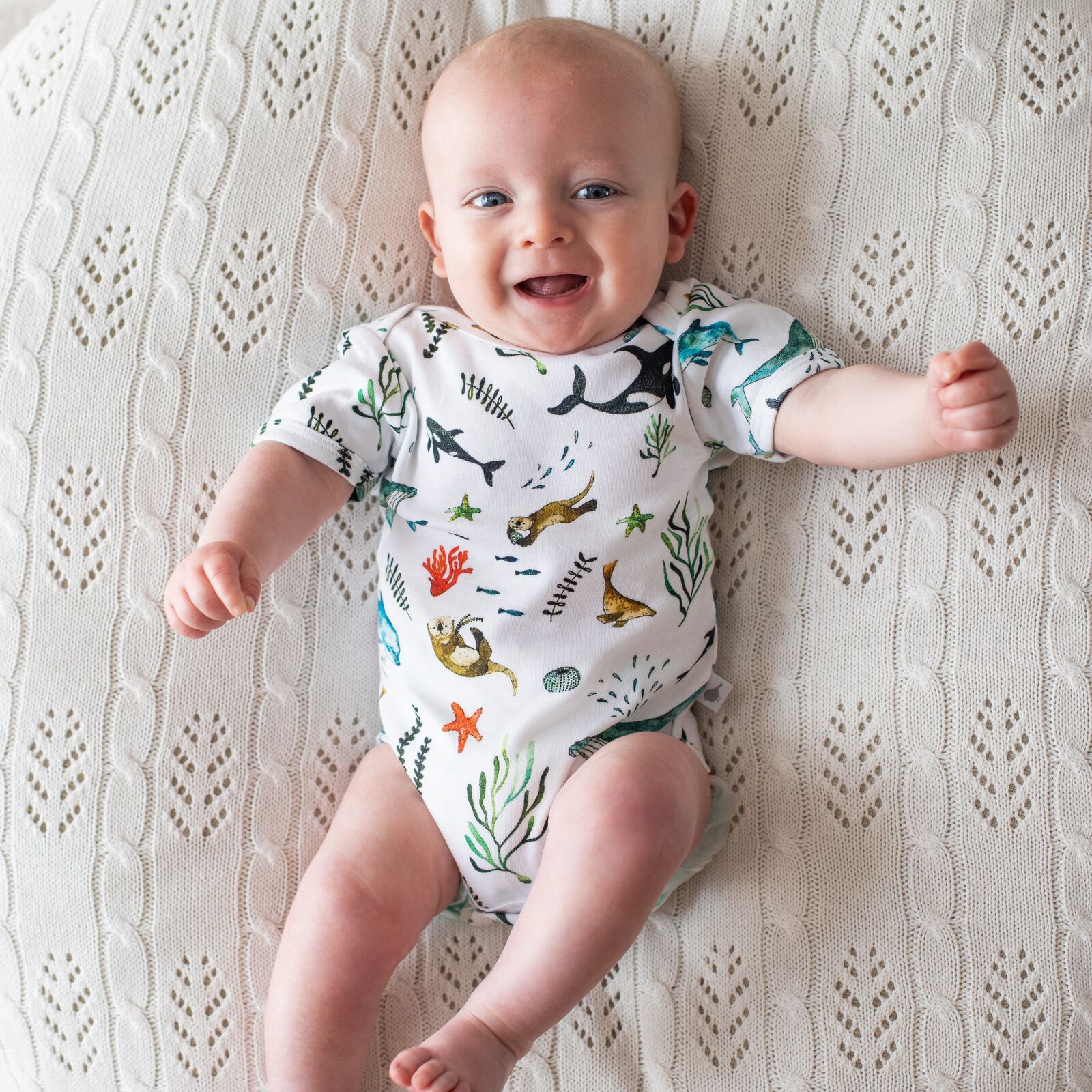 Emotion & Kids Under The Sea Organic Cotton Short Sleeve Bodysuit