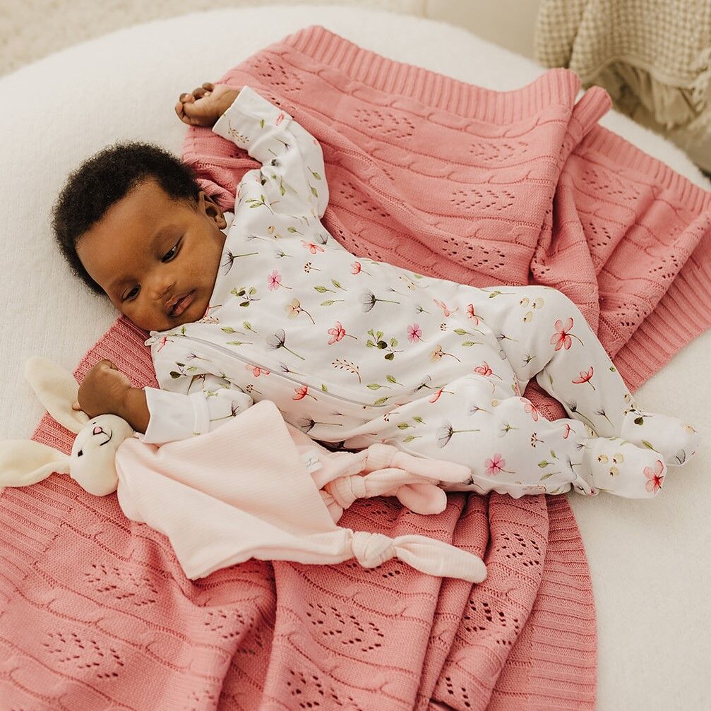 Emotion & Kids Fleur Zipped Organic Cotton Footed Outfit