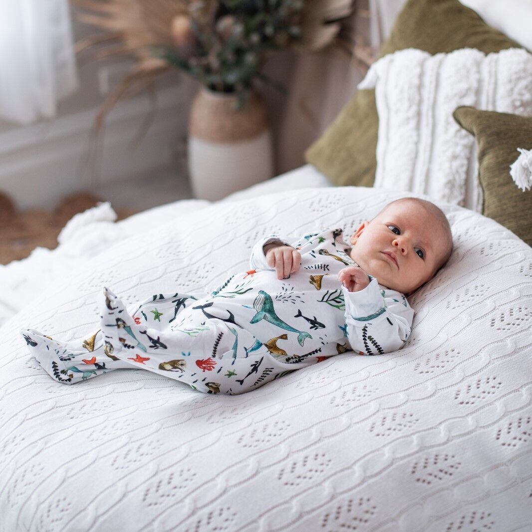 Emotion & Kids Under The Sea Organic Cotton Zip Footed Outfit