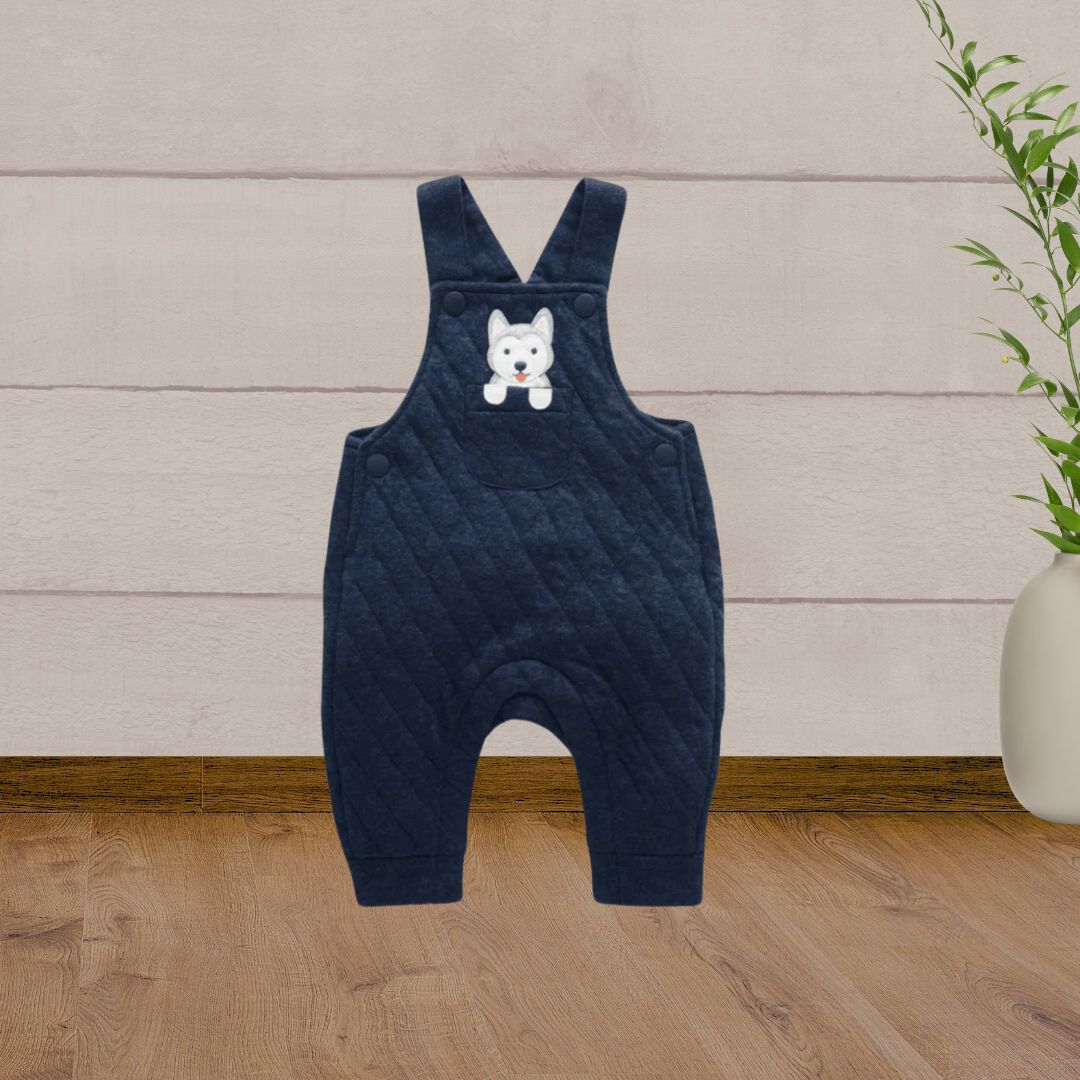 Pure Baby Blue Quilted Overalls - Baby Gifts Australia