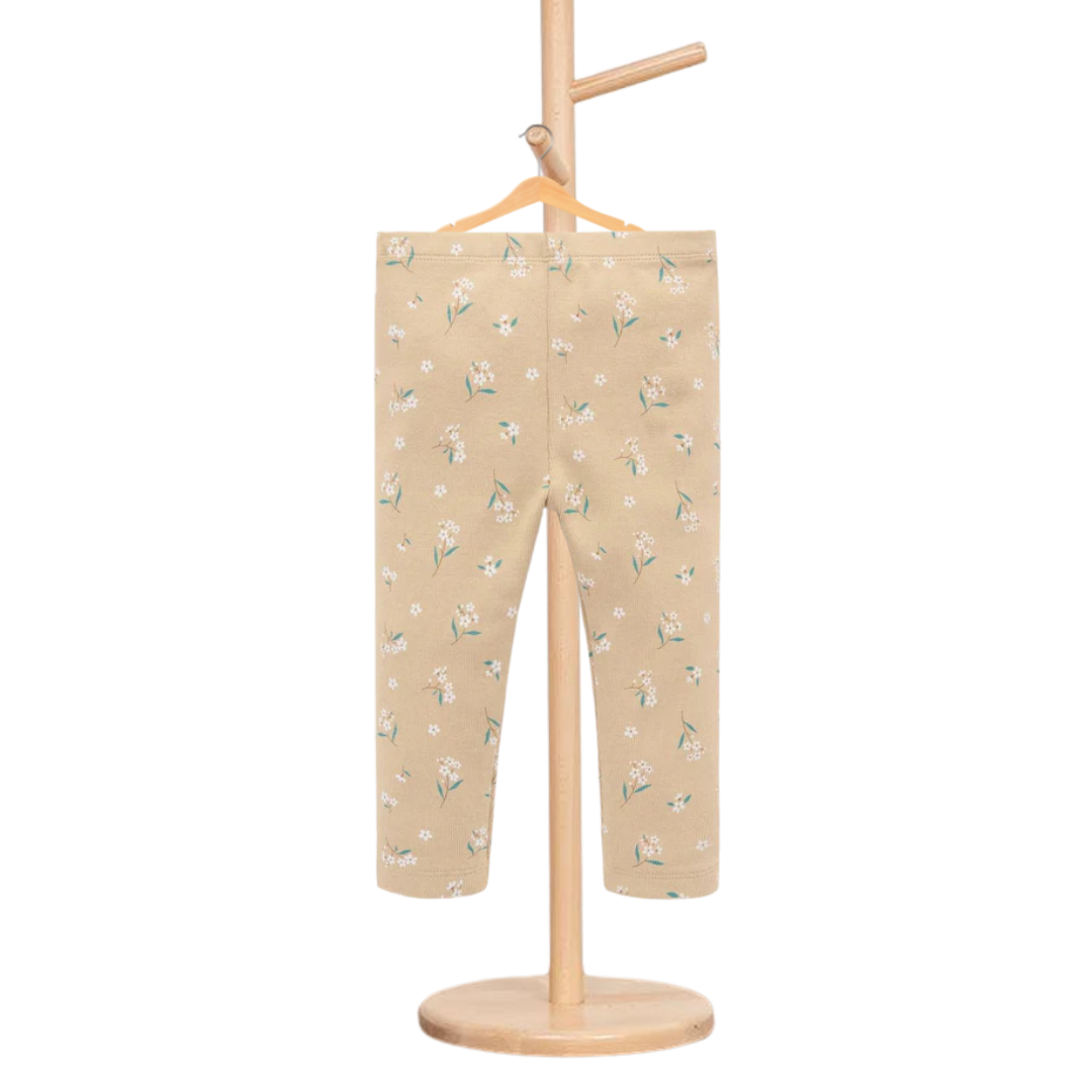 Pure Baby Meadow Print Thick Rib Leggings