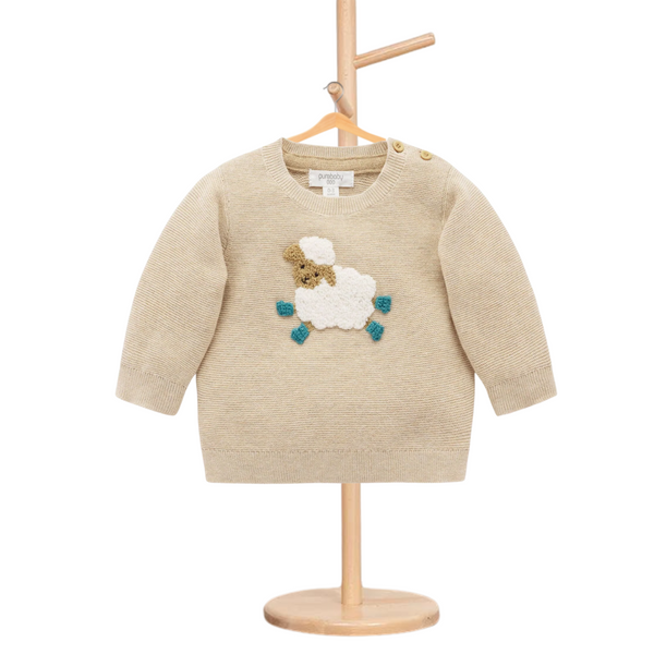Pure Baby On The Farm Almond Melange Jumper