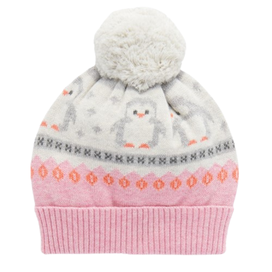 Pure Baby Penguin Fairisle Knit Beanie
