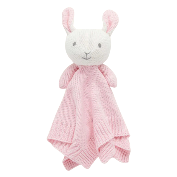 Pure Baby Pink Knitted Bunny Comforter