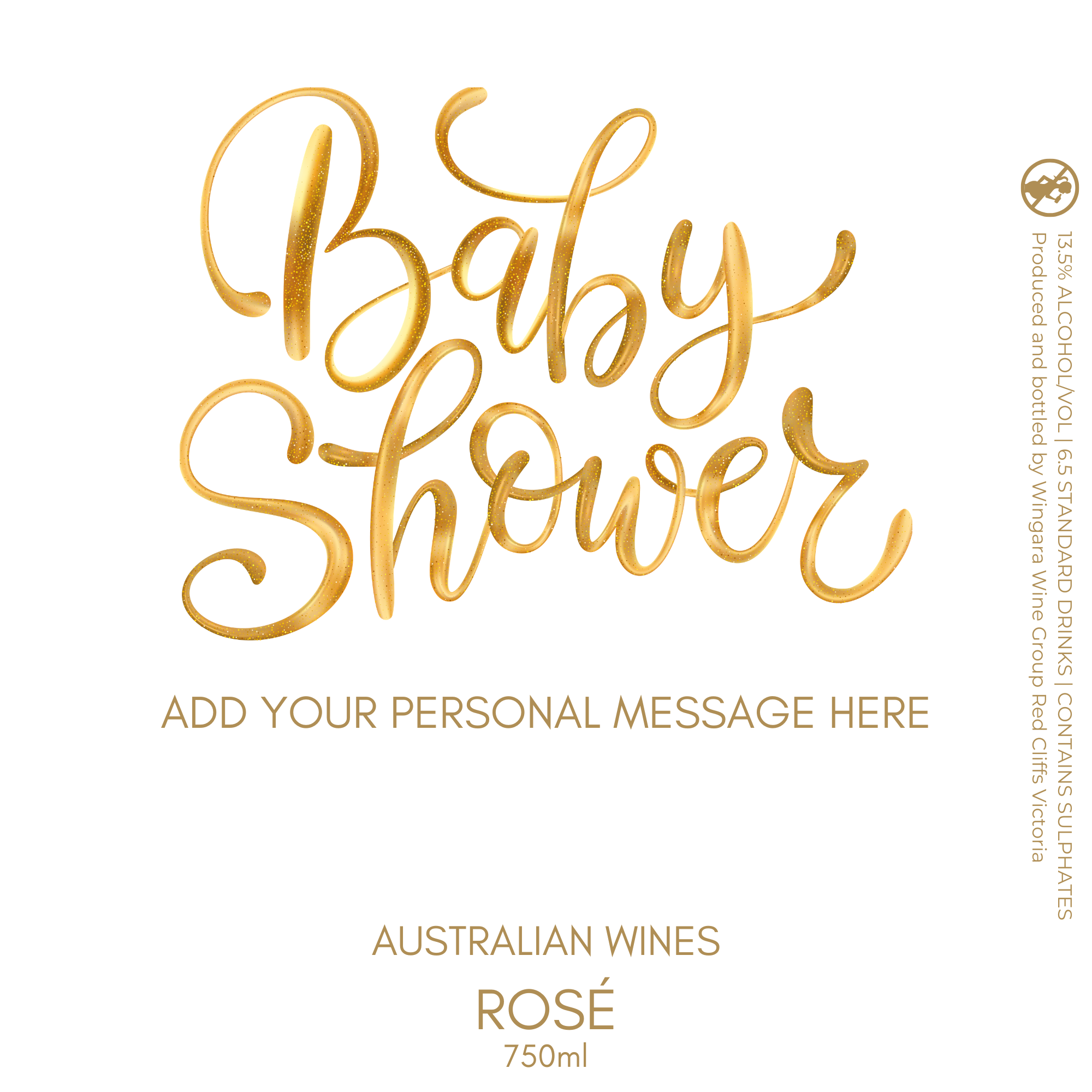 Baby Shower Rose Wine Label