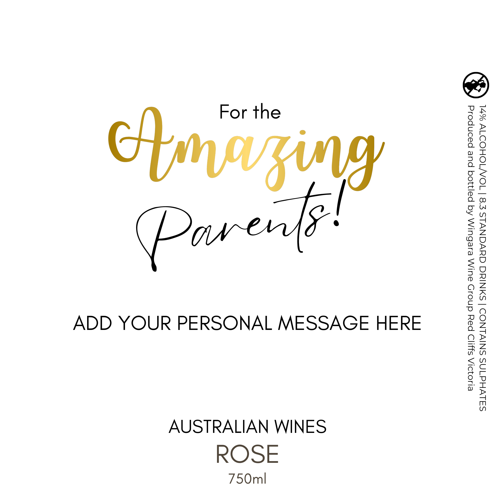 Amazing parents Rose Wine Label