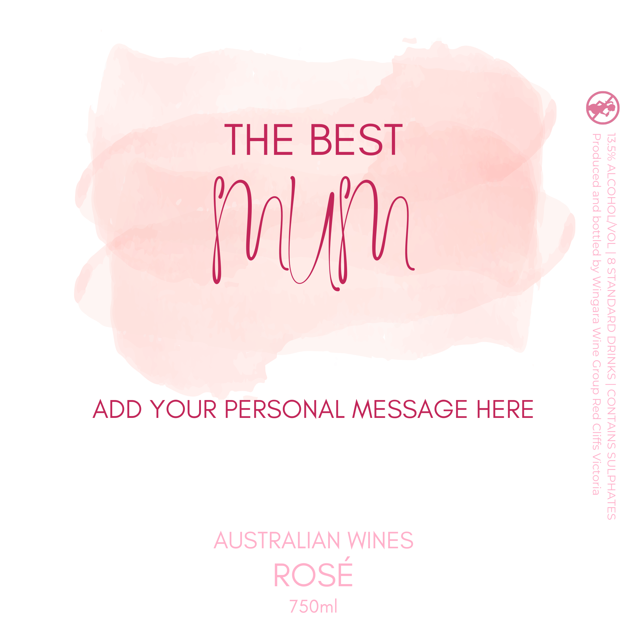 the best mum Rose Wine Label