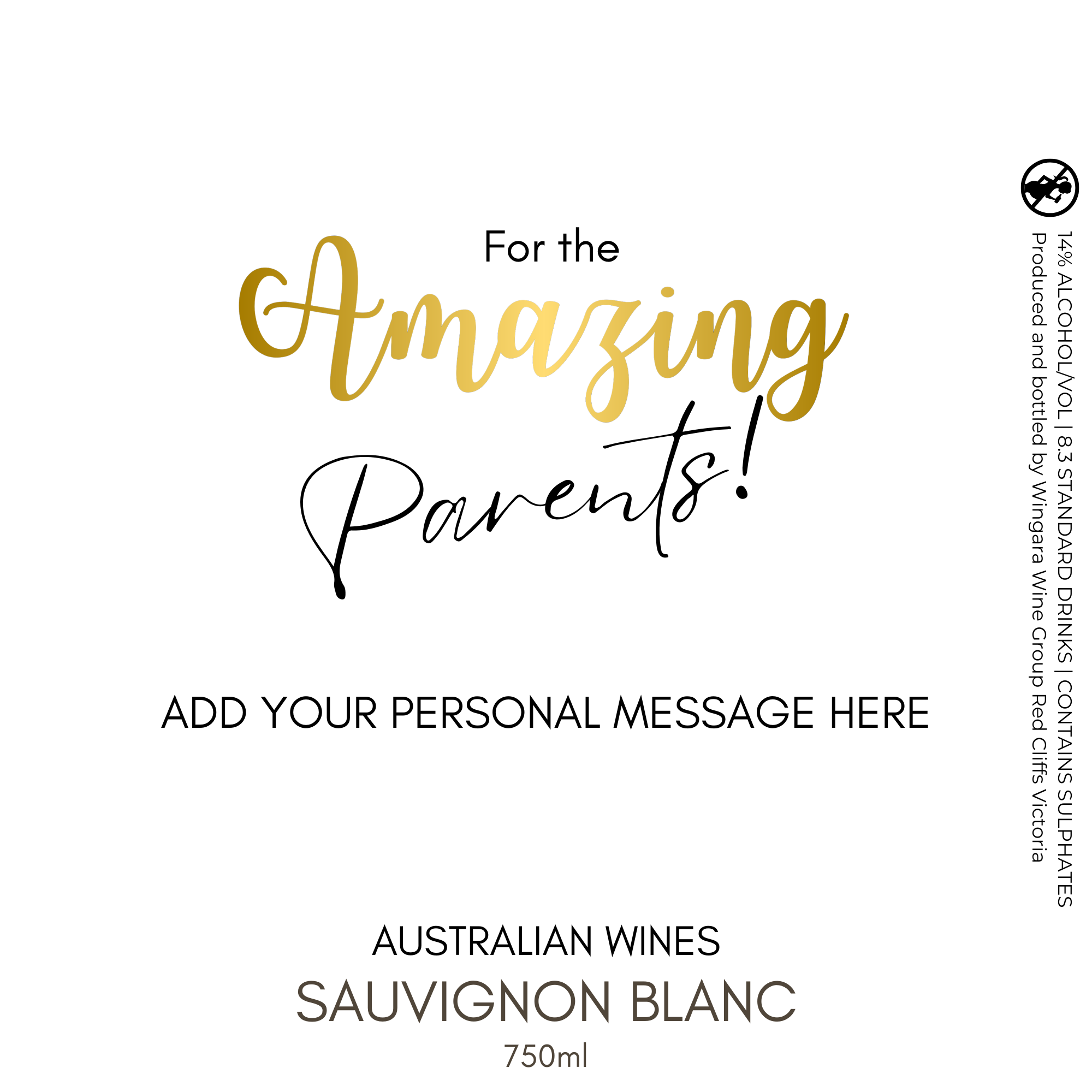 Amazing Parents Sauvignon Wine Label