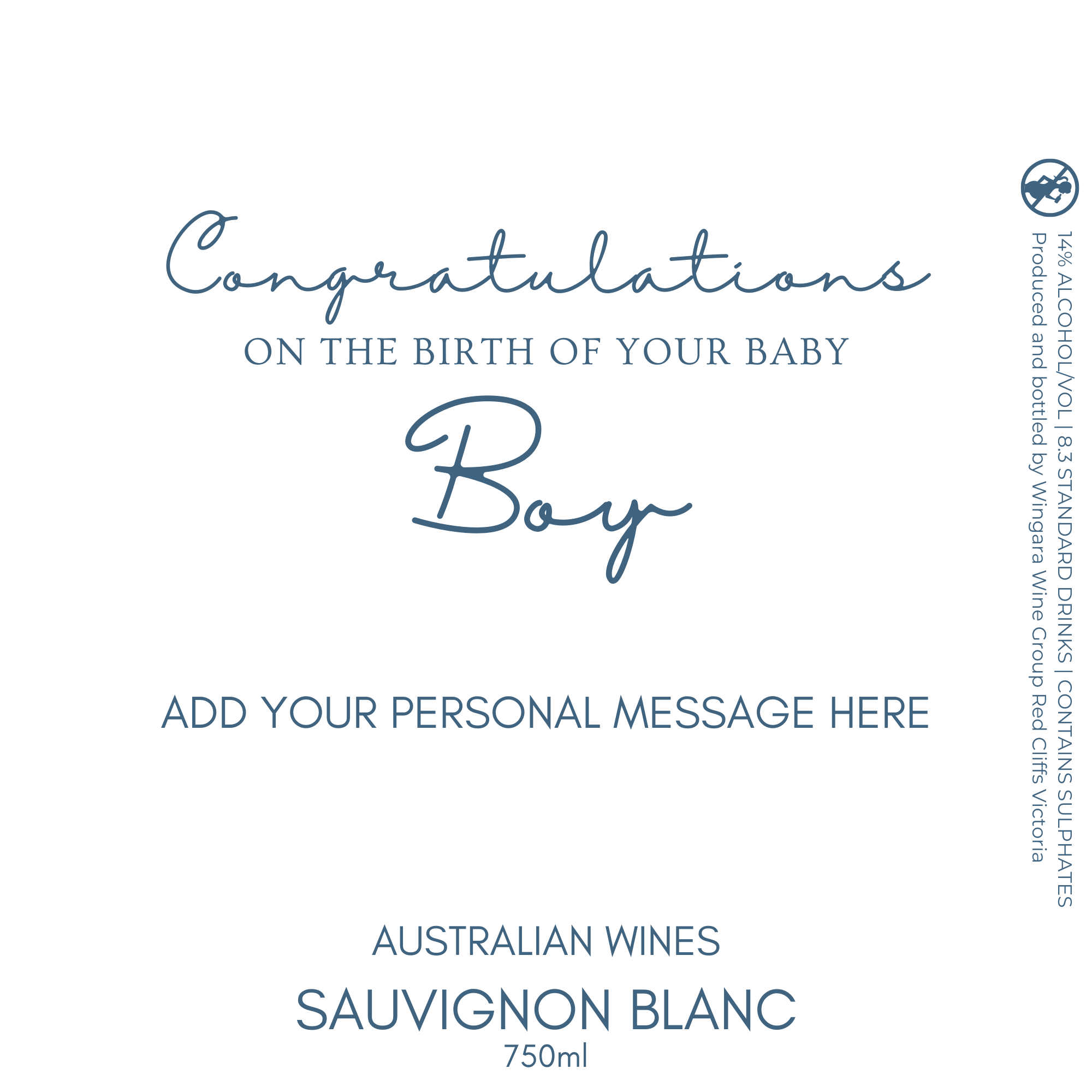 Baby Boy Sauvignon Wine Label