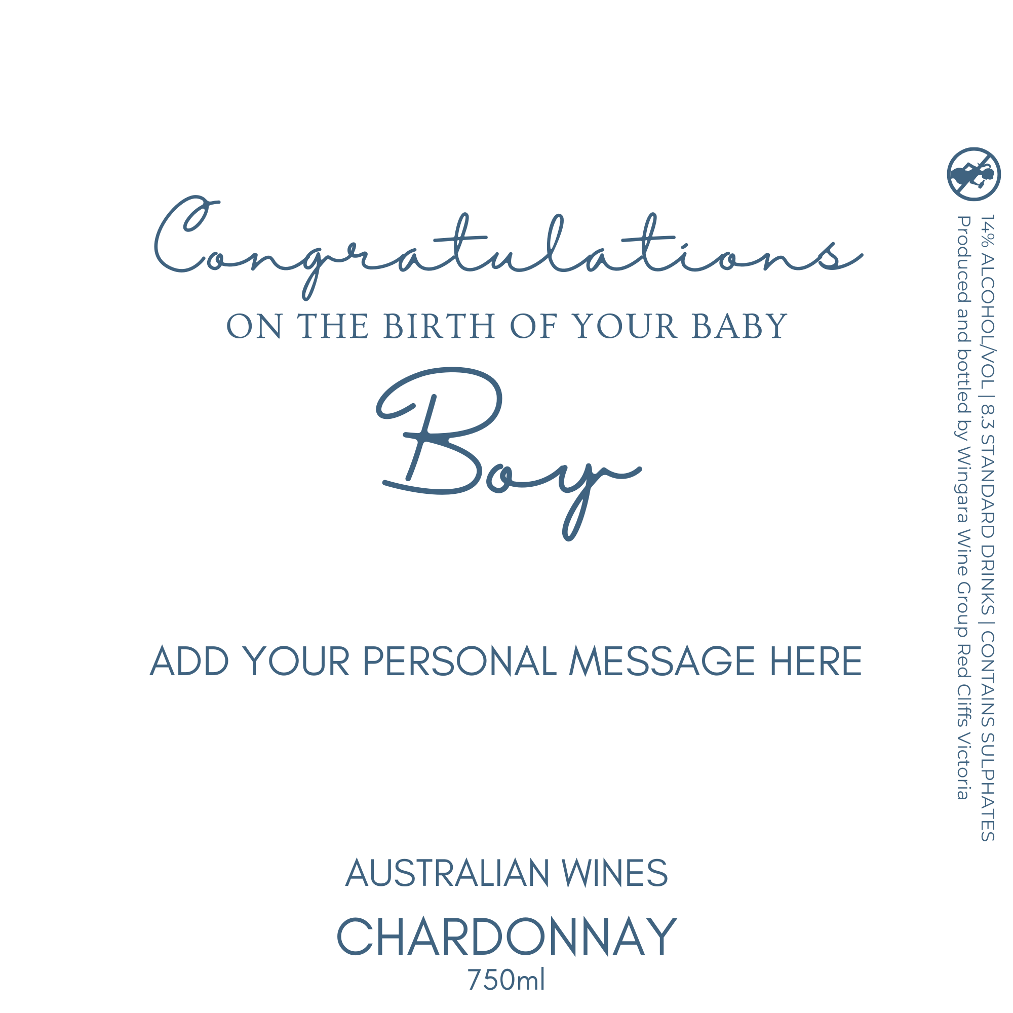 Baby Boy Chardonnay Wine Label
