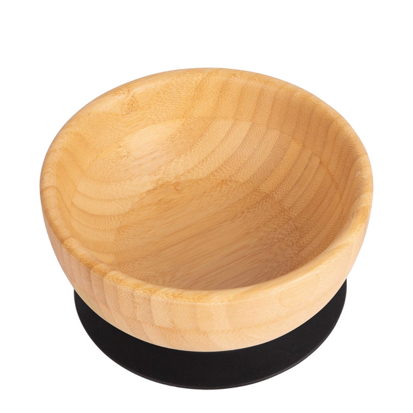 TINY DINING Bamboo Kids Suction Bowl - Black