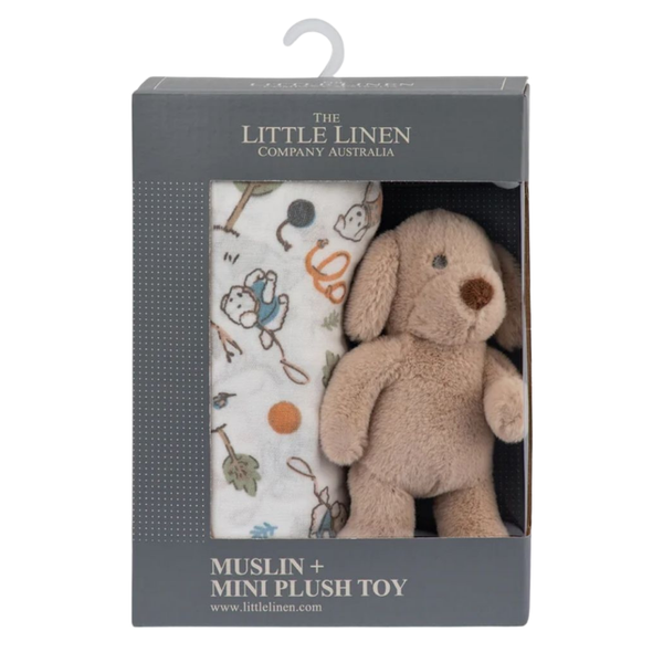 TLLC Soft Plush Toy Baby Muslin Wrap Bark Life Dog