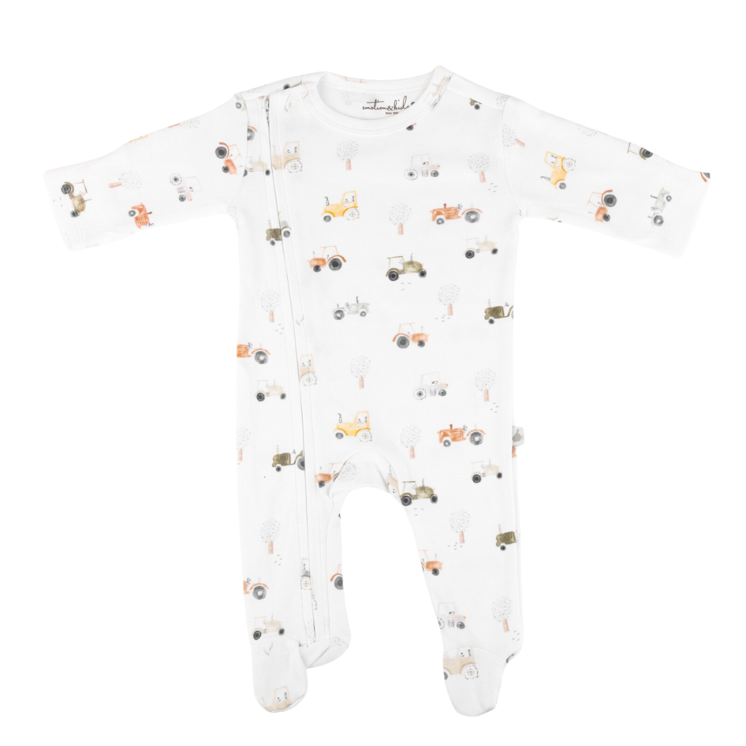 Tractor Organic Cotton Zip Outfit with Feet