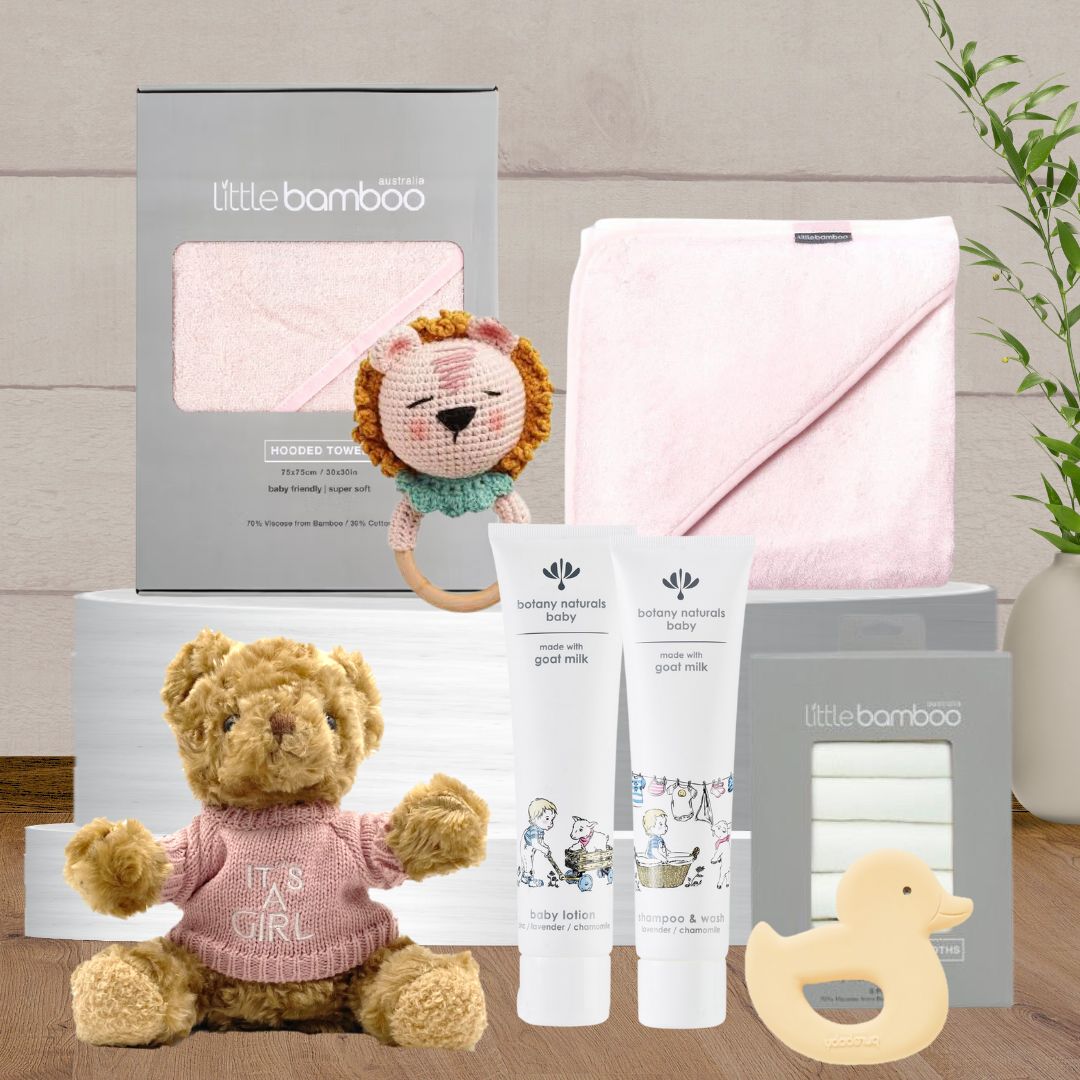 Newborn Girl Bathtime Gift Hamper - Baby Gifts Australia