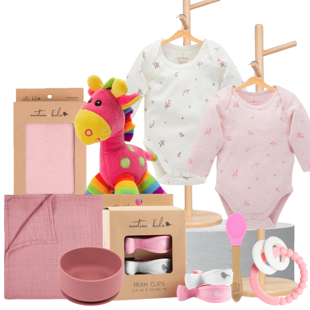 Baby Girl's Playday Hamper with Soft Baby Toys