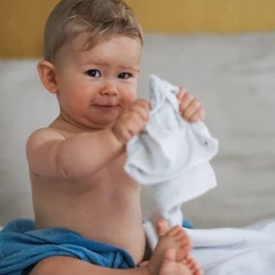 Emotion & Kids White Teddy Face Washers 3pk - Baby Gifts Australia