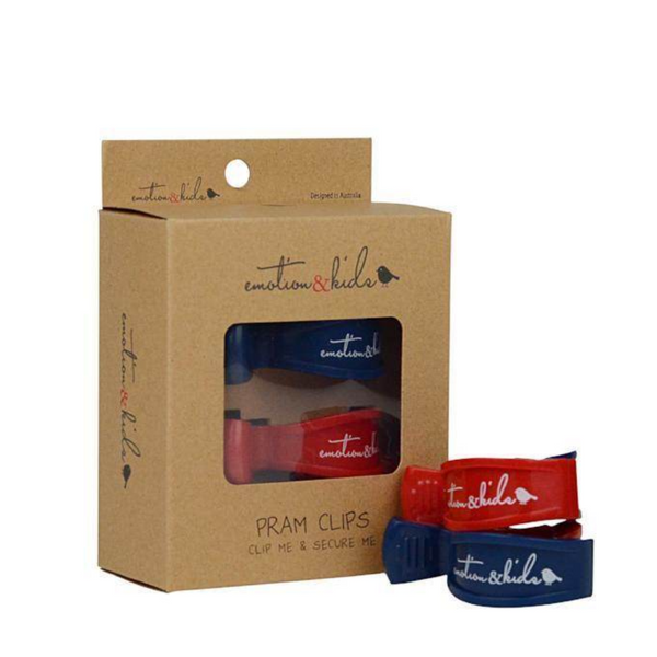Emotion & Kids Red & Blue Pram Clips