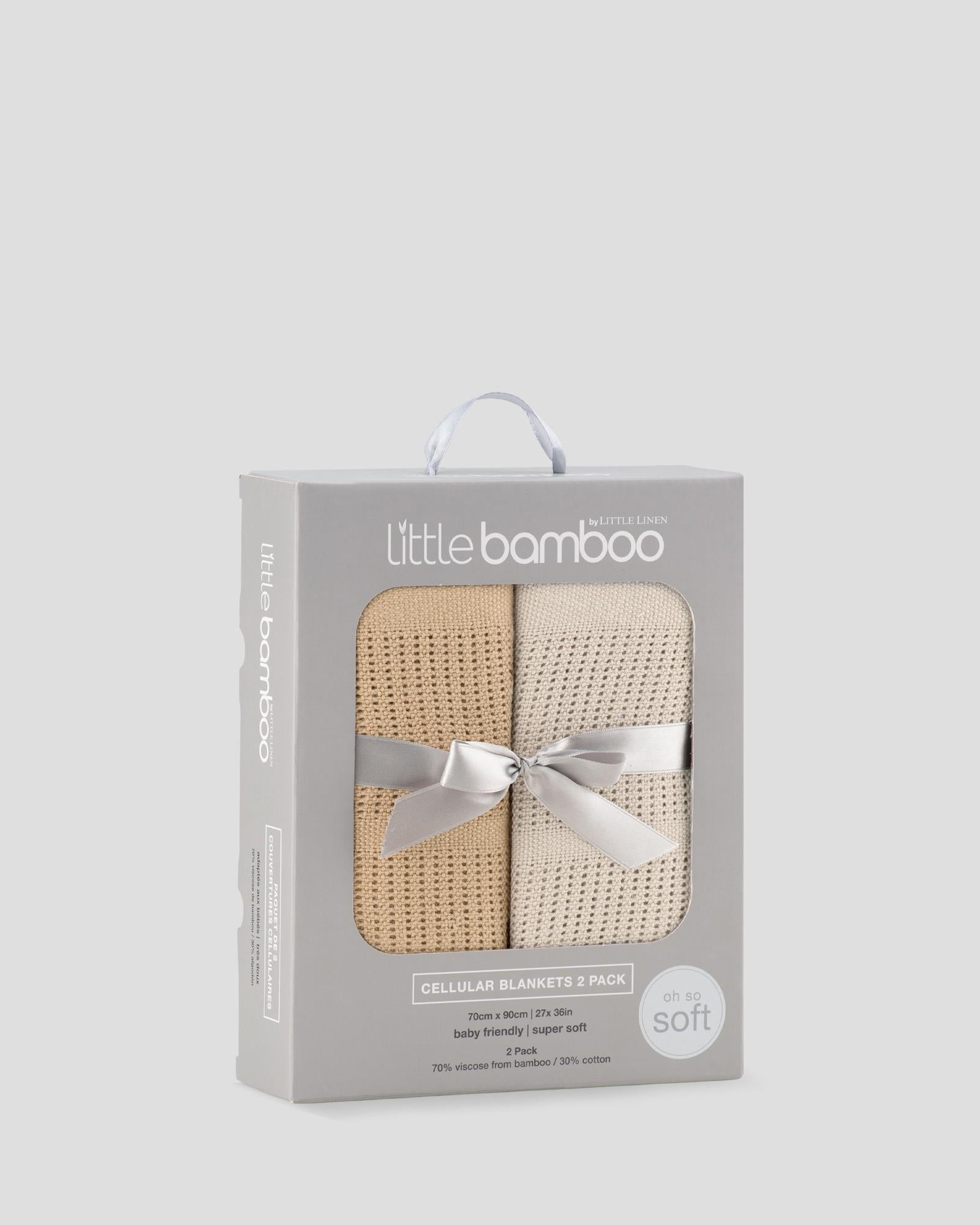 Iced Coffee Bamboo Cellular Baby Blanket 2 Pack
