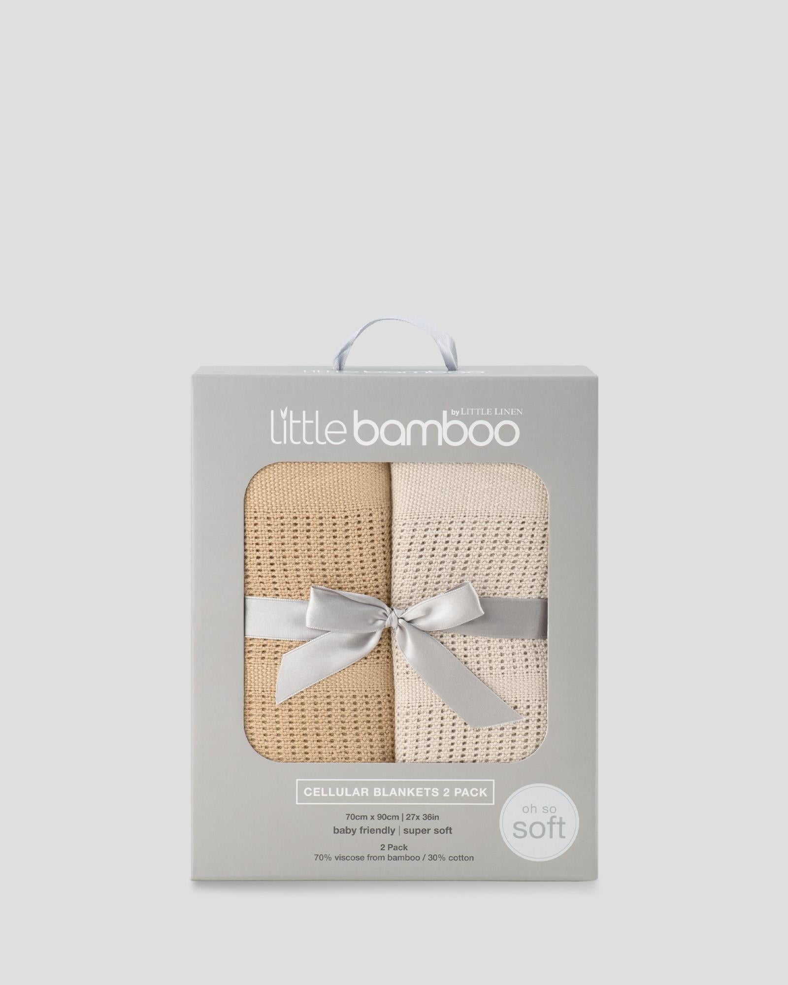 Little Bamboo Cellular Blanket 2Pk Iced Coffee for Baby
