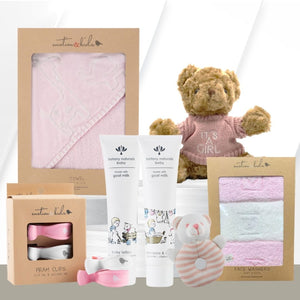 Newborn Baby Girl Bathe Hamper with Soft Towels