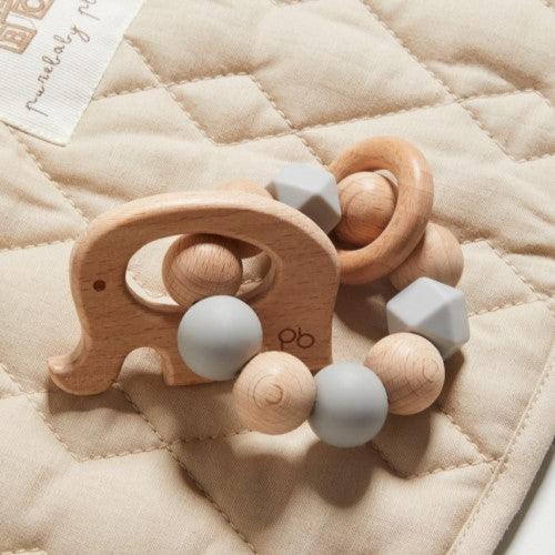 Pure Baby Elephant Teething Ring - Baby Gifts Australia